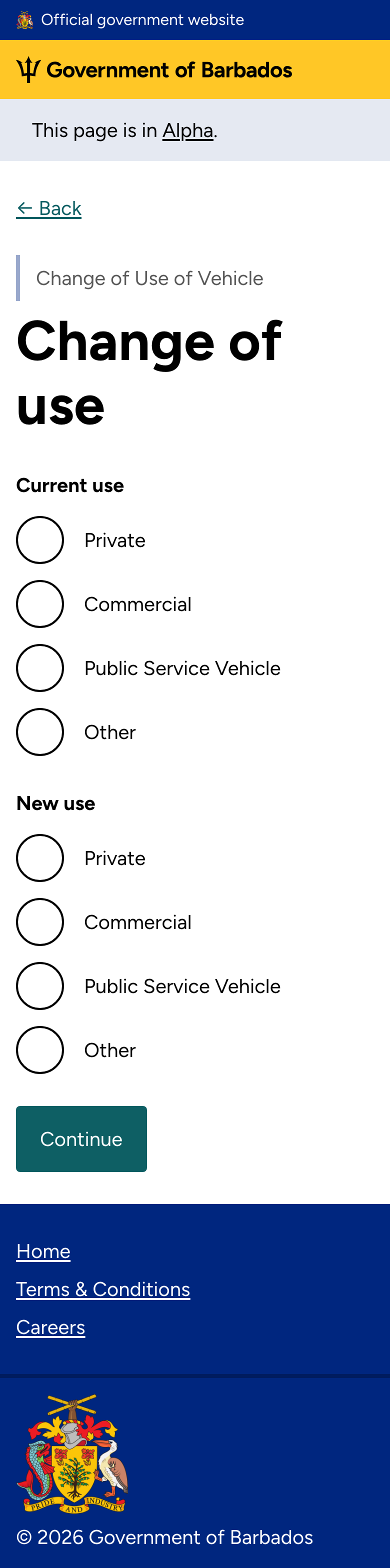 Change of use