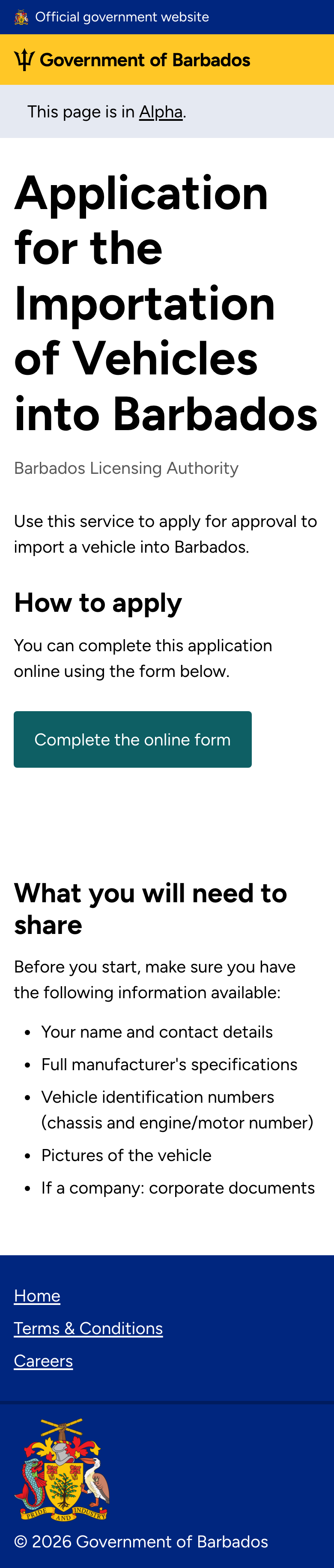 Start page