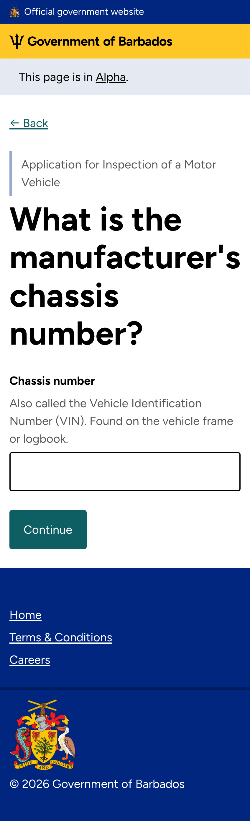 Chassis number