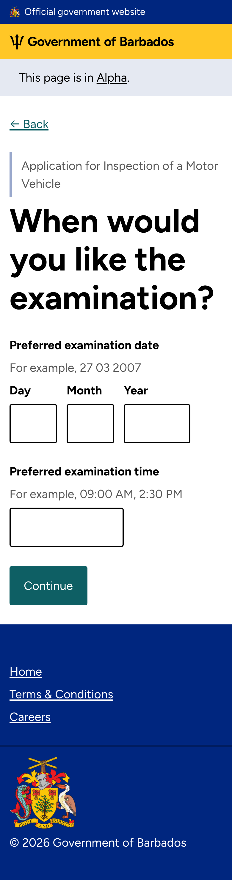 Exam date & time