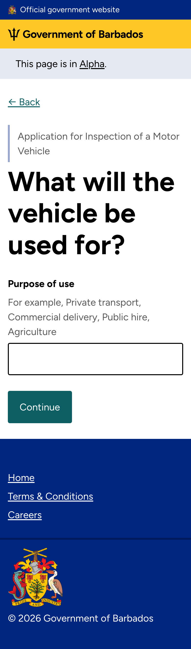 Vehicle purpose