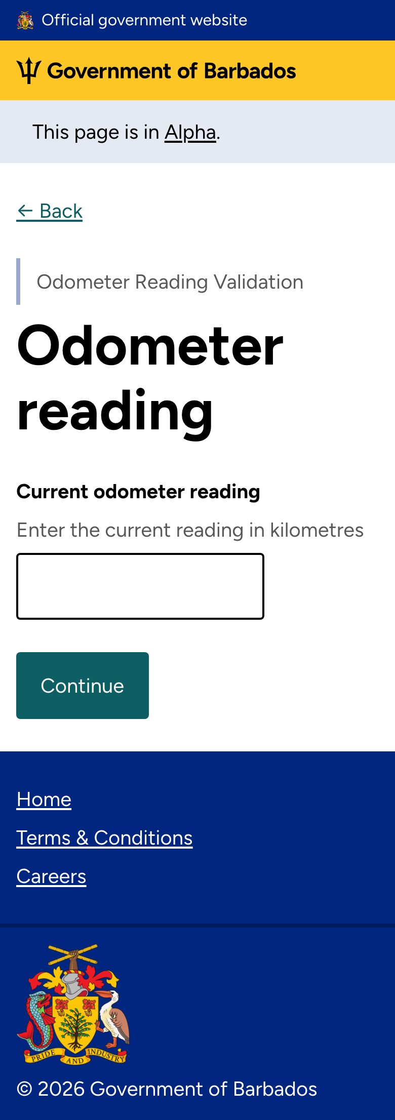 Odometer reading