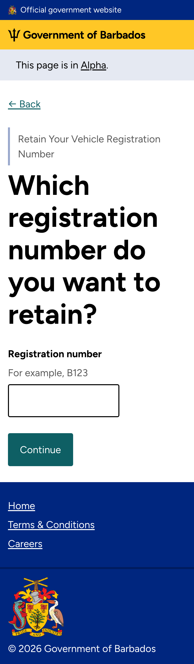 Registration number