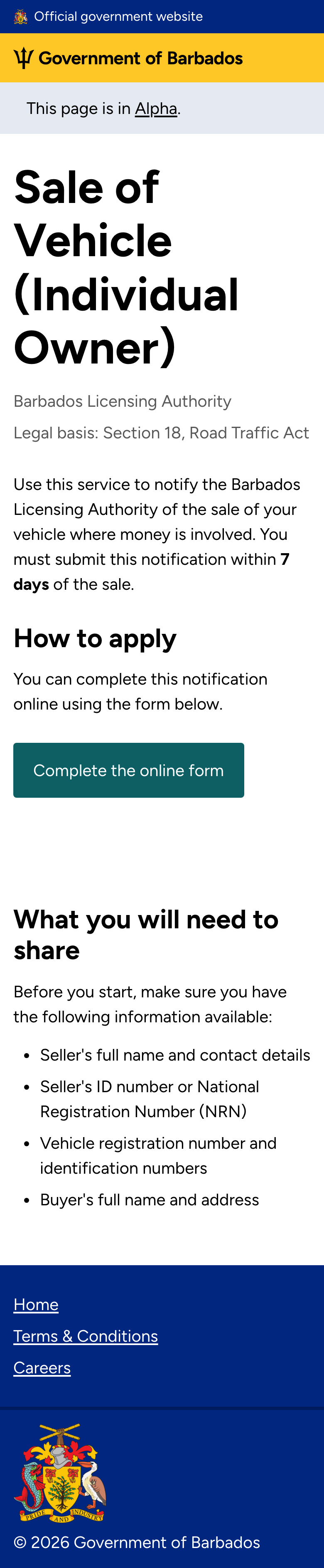 Start page