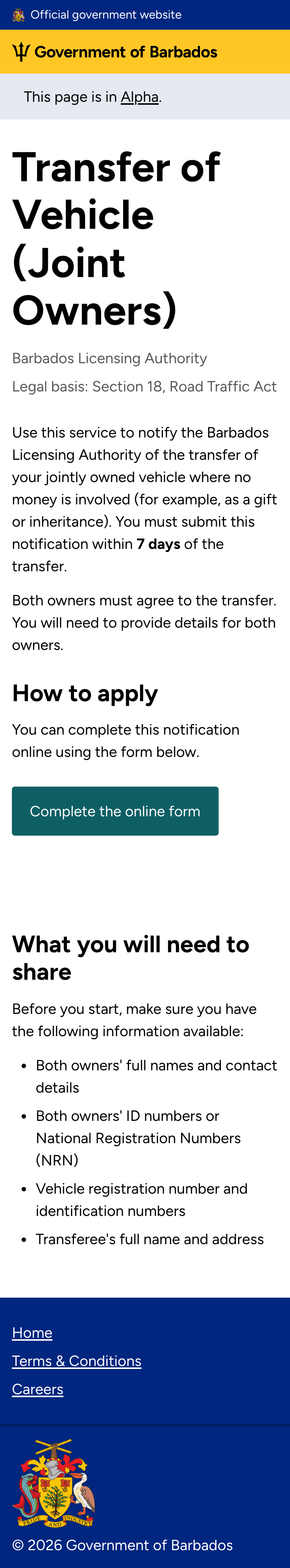Start page