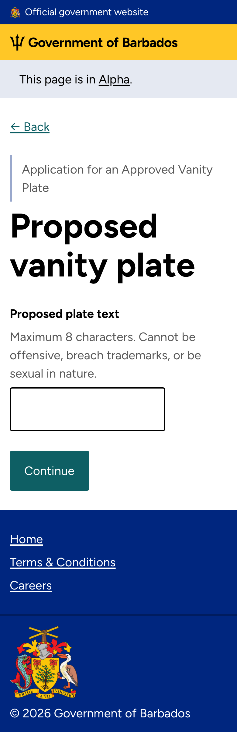 Vanity plate