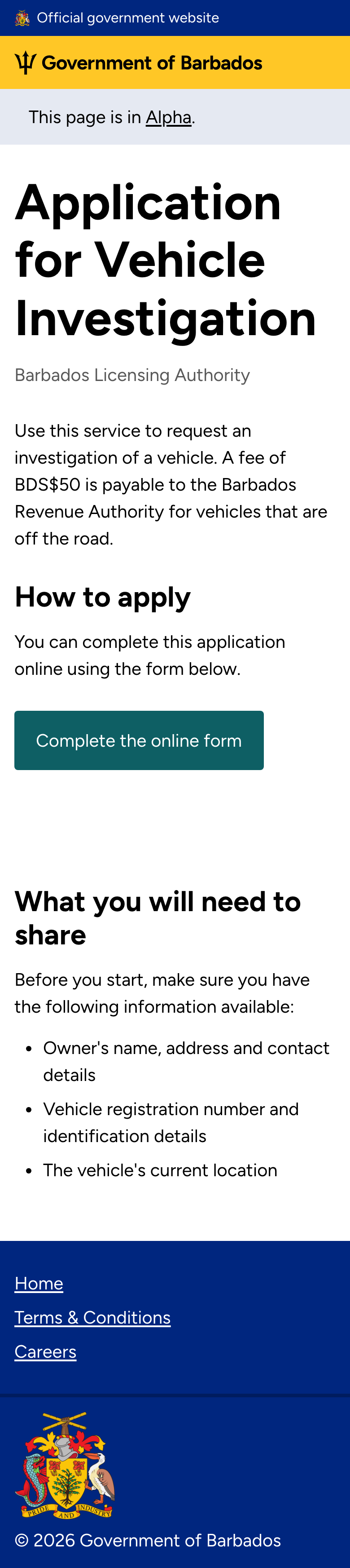 Start page