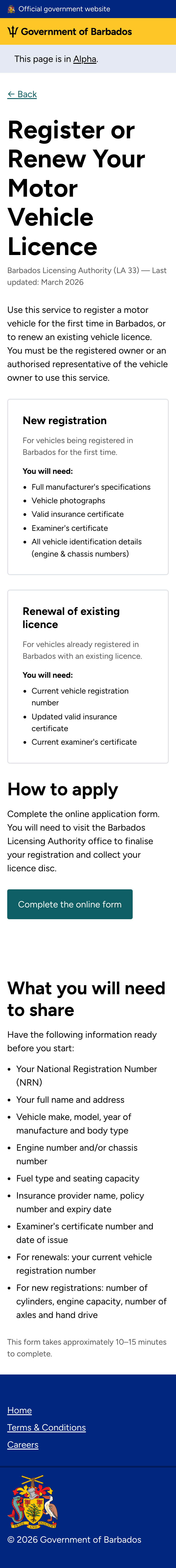 Start page