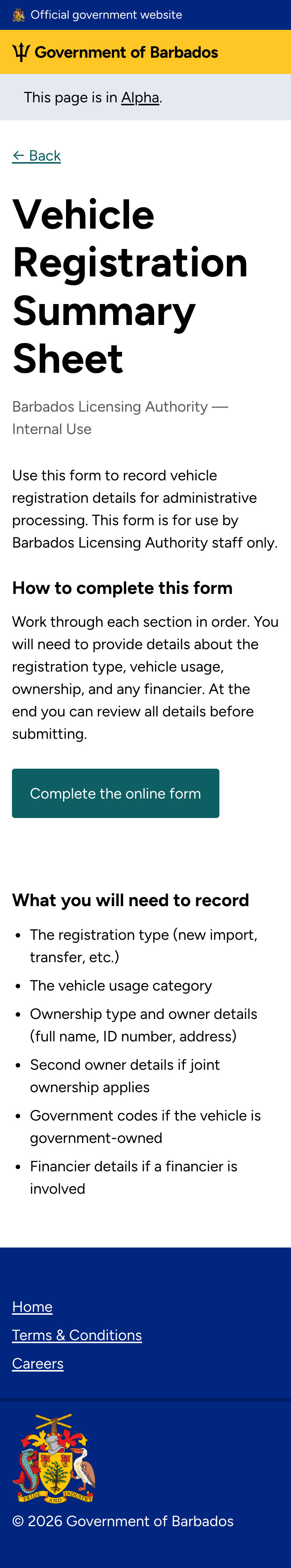Start page