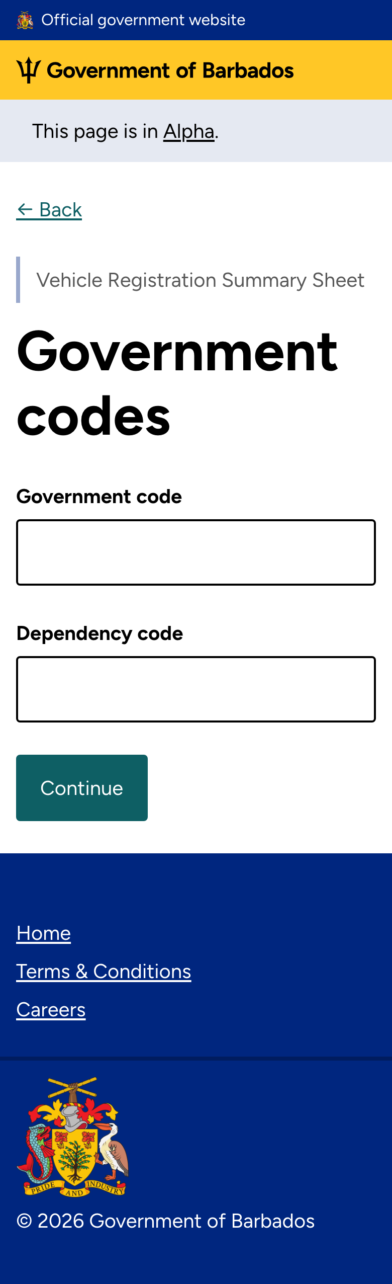 Government codes